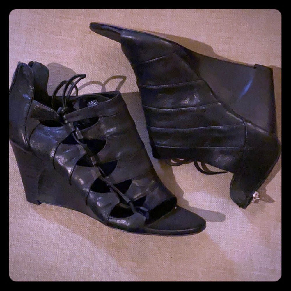 Strappy Italian Leather wedges